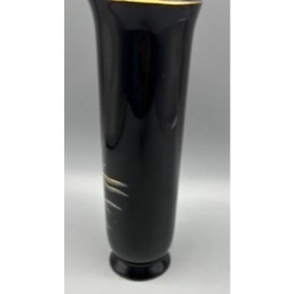 Vintage‎ Otagiri Vase Japan Black & Gold Ceramic Starfish Shells - Picture 3 of 7